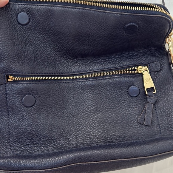 Tory Burch Navy blue leather Fold Over Cross Body bag - Picture 5 of 9